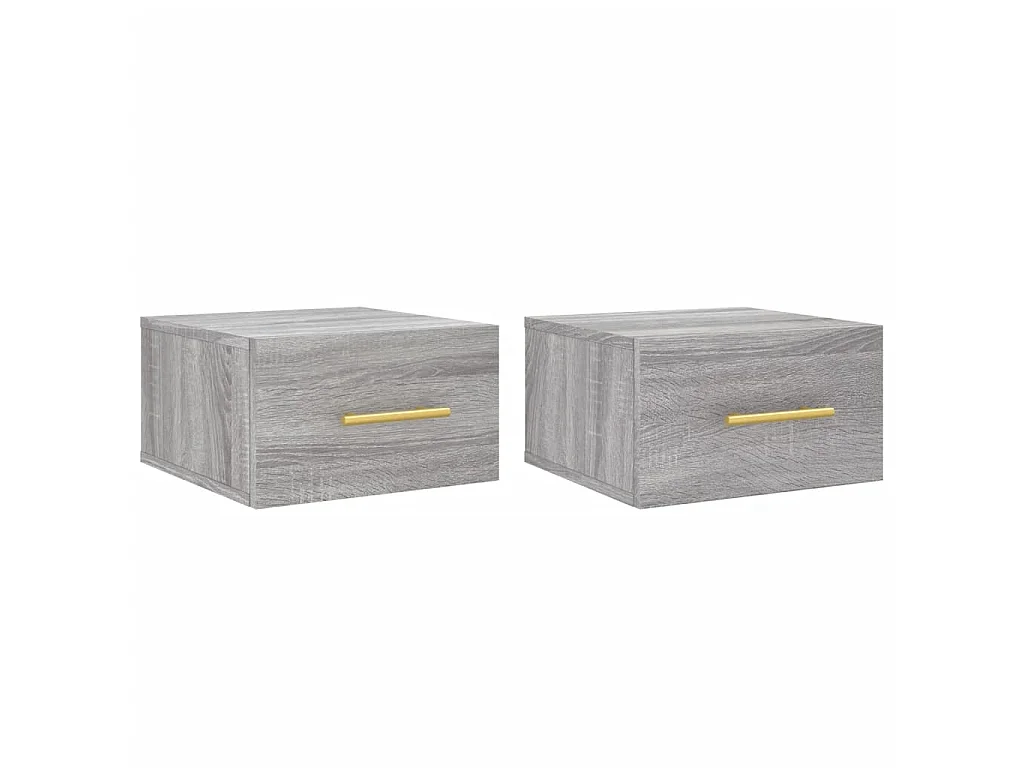 2er-Set Wand-Nachttische Nachtschrank Grau Sonoma 35x35x20 cm -RN26625