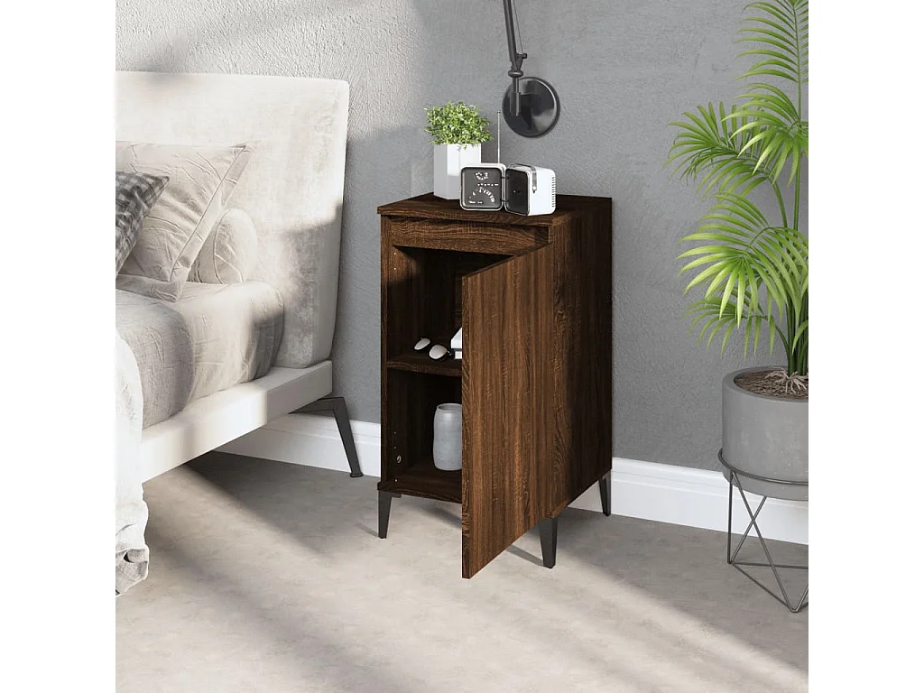 2er-Set Nachttische Nachtschrank Braun Eichen-Optik 40x35x70 cm Holzwerkstoff -RN32364