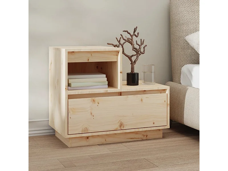 Nachttisch Nachtschrank 60x34x51 cm Massivholz Kiefer -RN78879