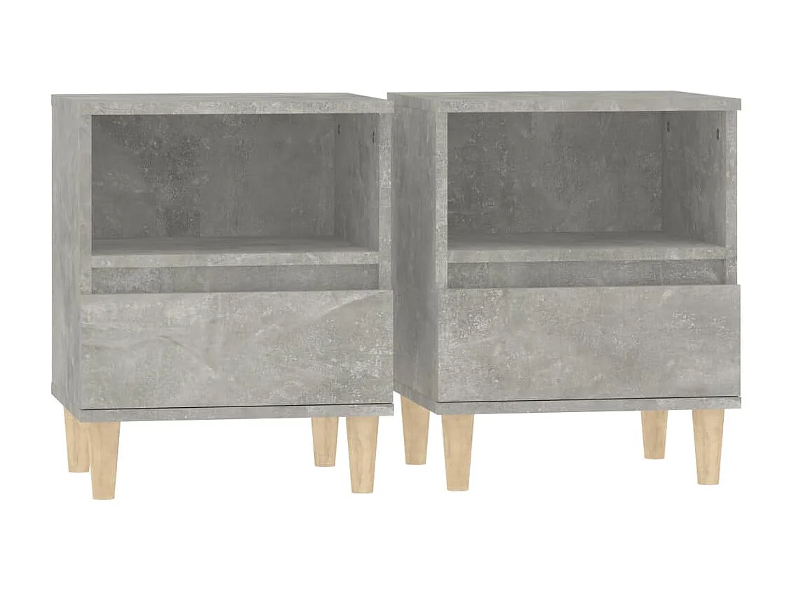 2er-Set Nachttische Nachtschrank Betongrau 40x35x50 cm -RN27955