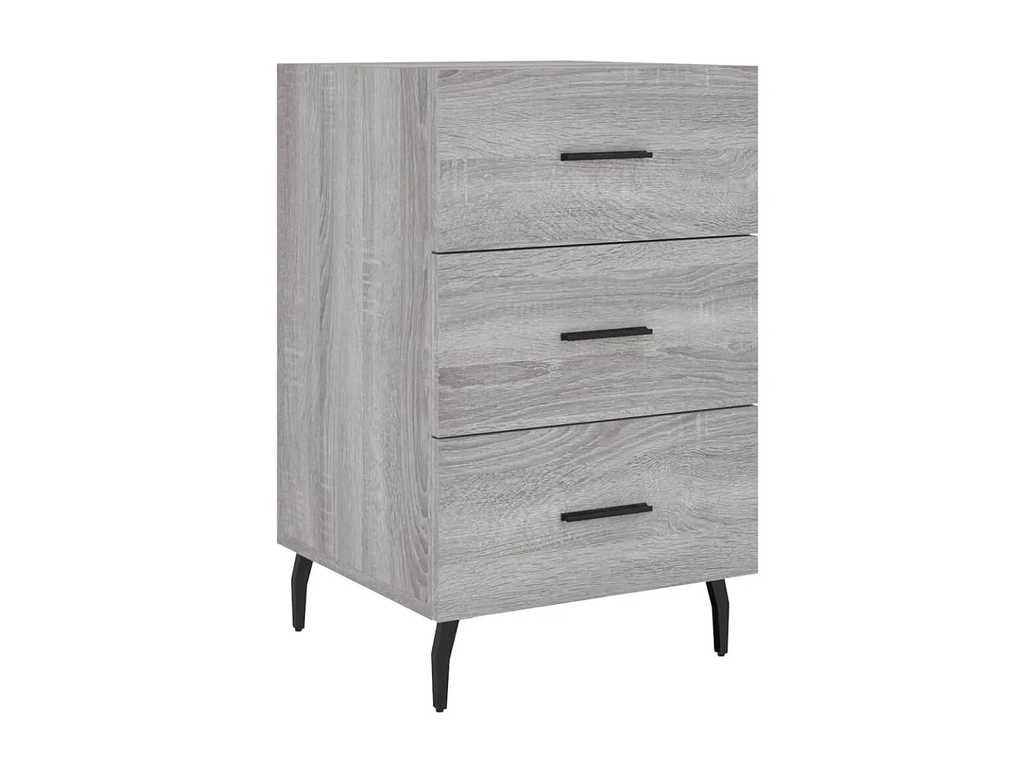 Nachttisch Grau Nachtschrank Sonoma Holzwerkstoff 40x40x66 cm -RN98937