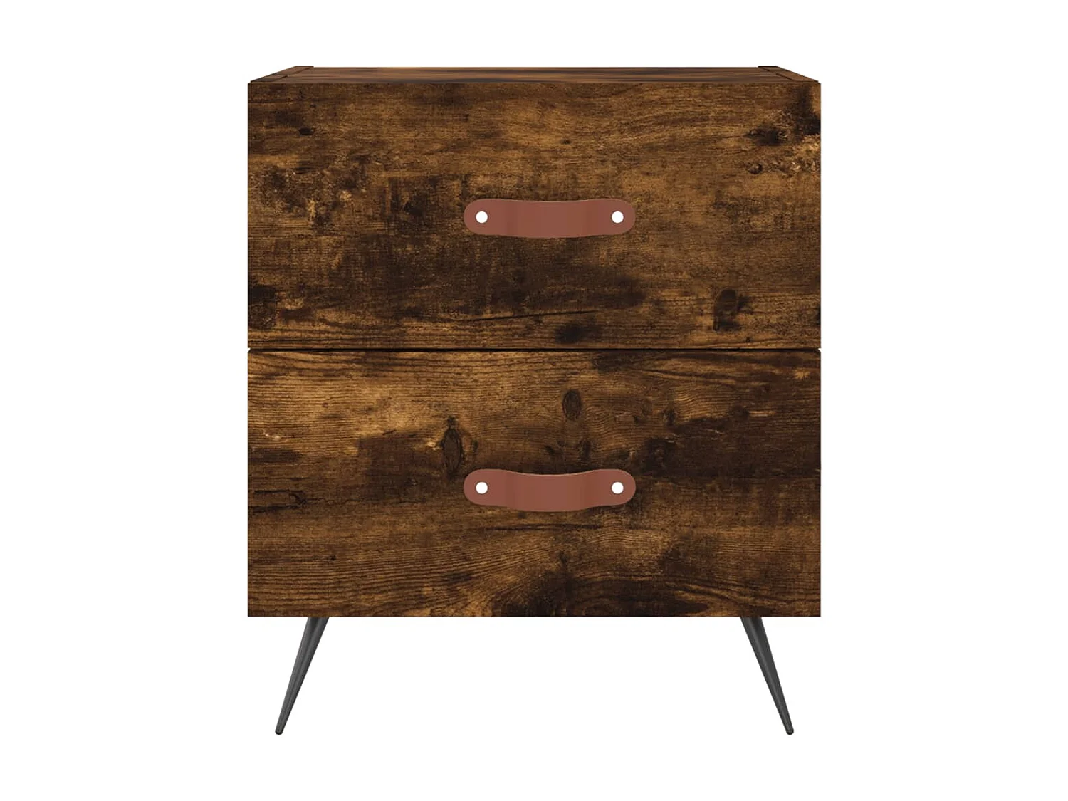 2er-Set Nachttische Nachtschrank Räuchereiche 40x35x47,5 cm Holzwerkstoff -RN68336