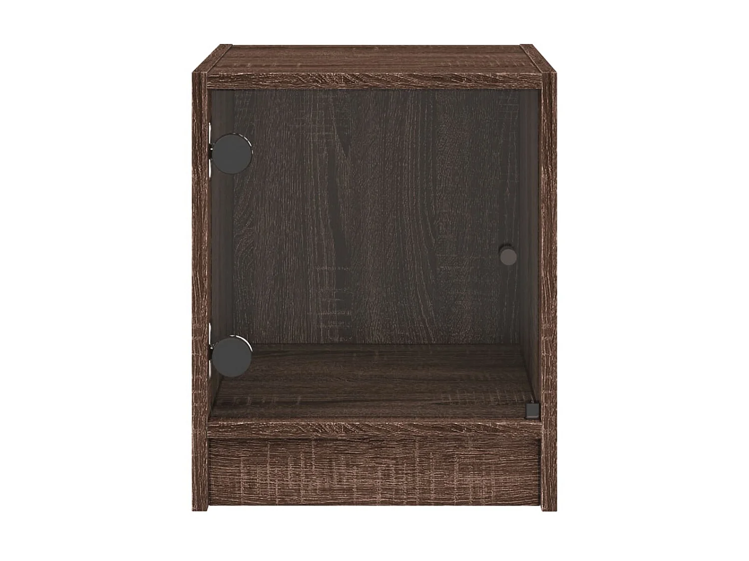 2er-Set Nachttische Nachtschrank mit Glastüren Braun Eichen-Optik 35x37x42 cm -RN93926