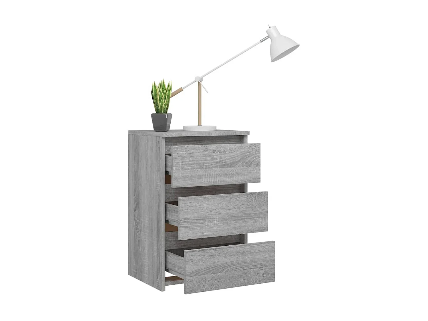 Nachttisch Grau Nachtschrank Sonoma 40x35x62,5 cm Holzwerkstoff -RN90060