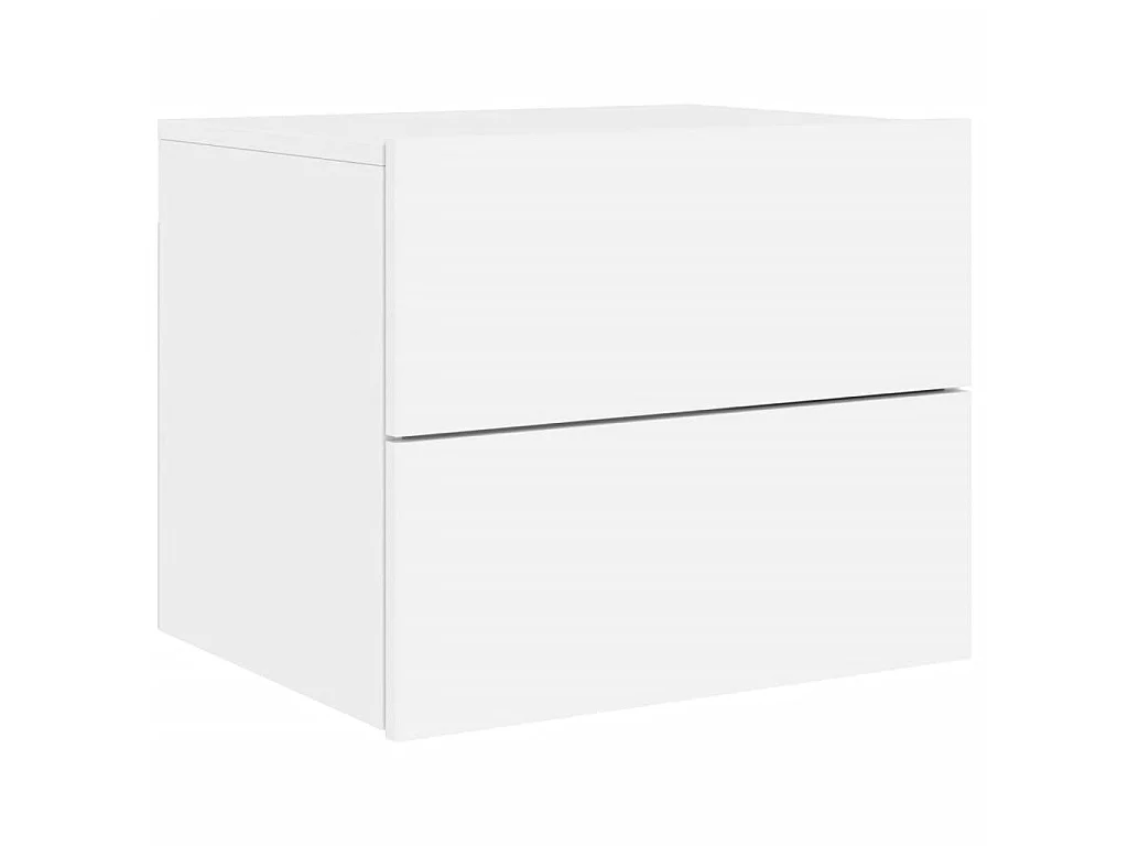 Wand-Nachttisch Nachtschrank mit LED-Leuchten Weiß -RN78349