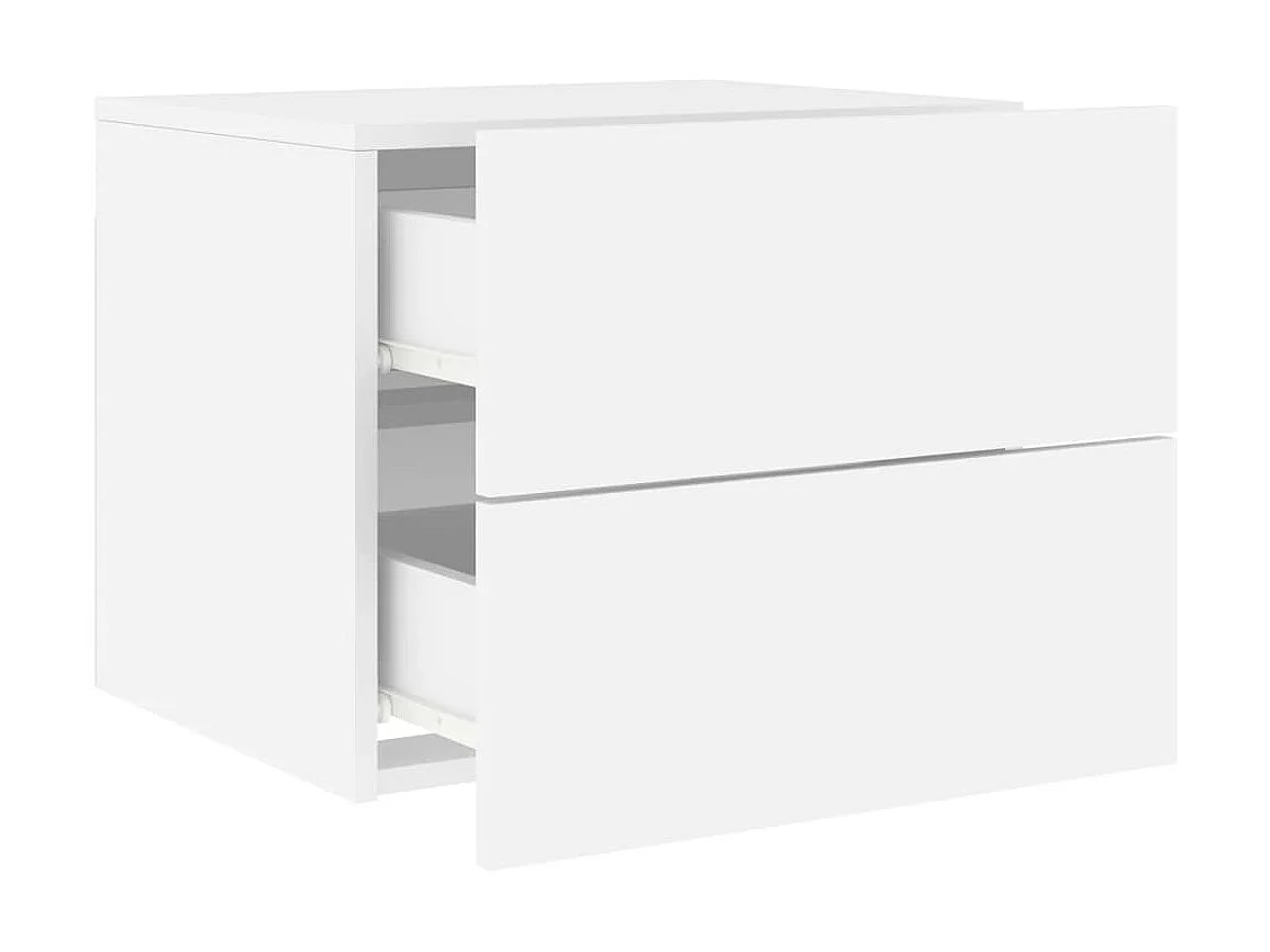 Wand-Nachttisch Nachtschrank mit LED-Leuchten Weiß -RN78349