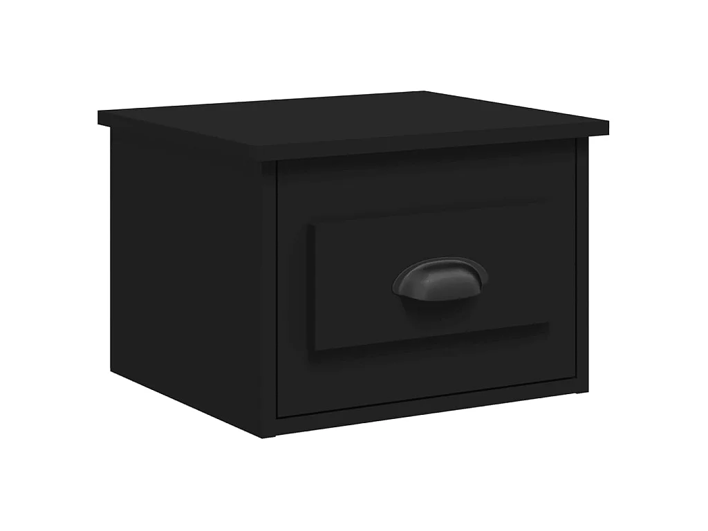 Wand-Nachttisch Nachtschrank Schwarz 41,5x36x28 cm -RN18305