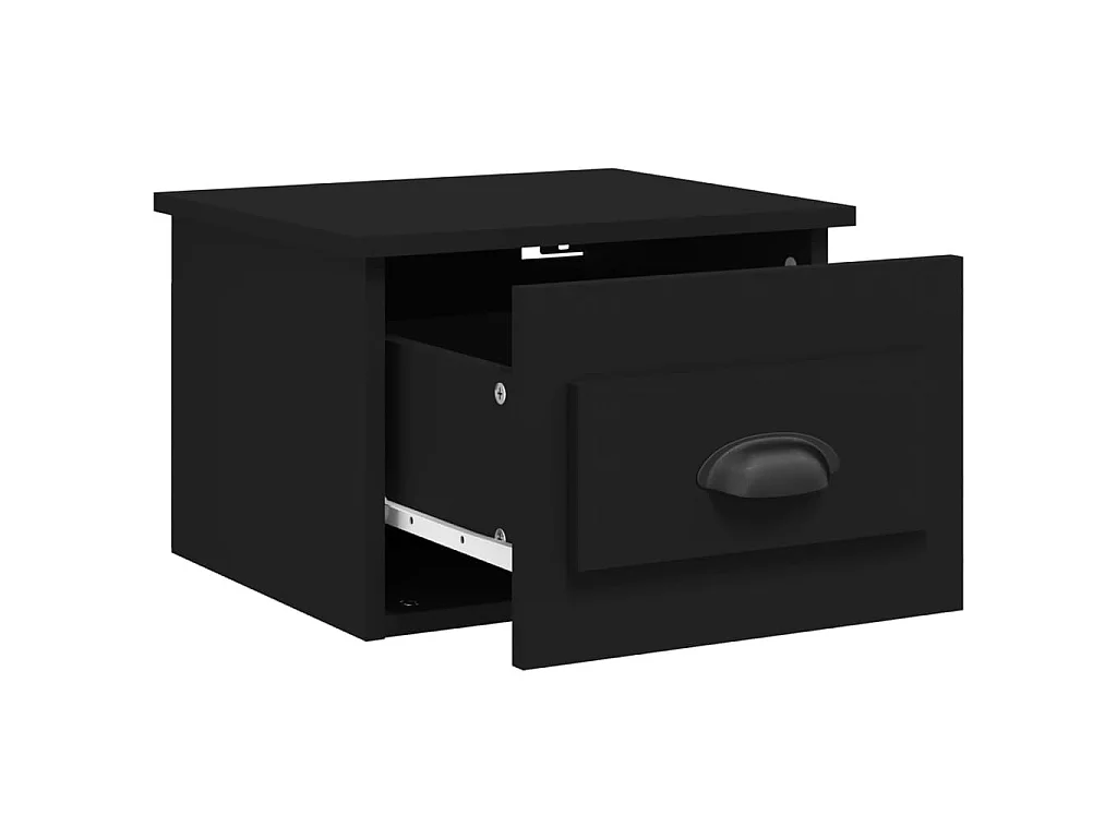 Wand-Nachttisch Nachtschrank Schwarz 41,5x36x28 cm -RN18305