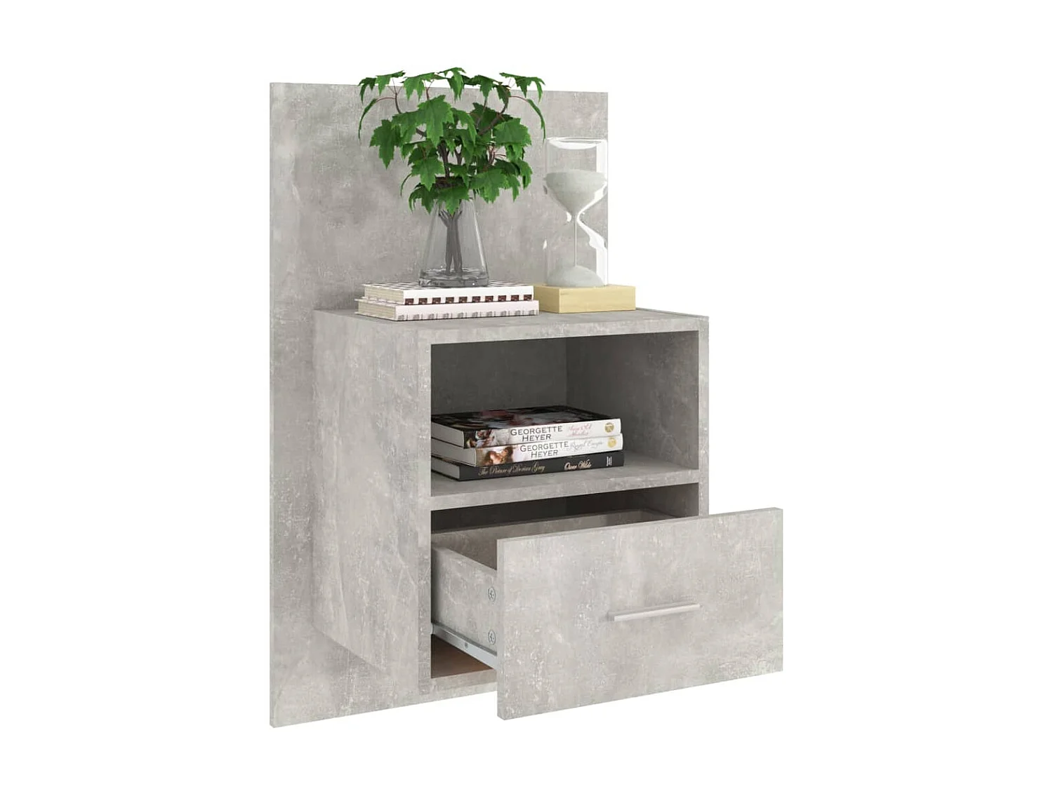 Wand-Nachttisch Betongrau Nachtschrank -RN14381