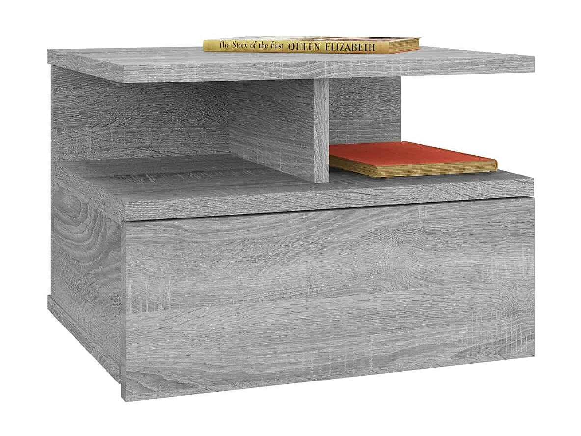 Nachttisch Nachtschrank Hängend Grau Sonoma 40x31x27 cm Holzwerkstoff -RN28660