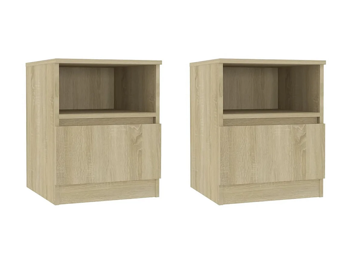 2er-Set Nachttische Nachtschrank Sonoma-Eiche 40x40x50 cm Holzwerkstoff -RN59739