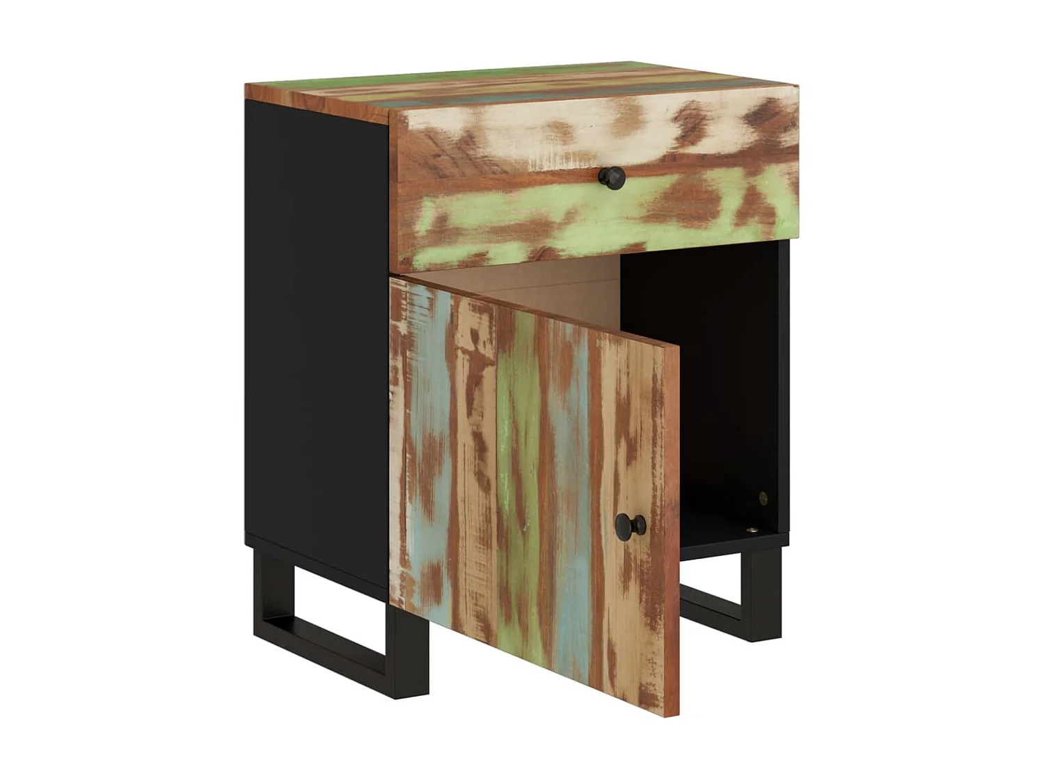 Nachttisch Nachtschrank 50x33x60 cm Altholz Massiv & Holzwerkstoff -RN12920