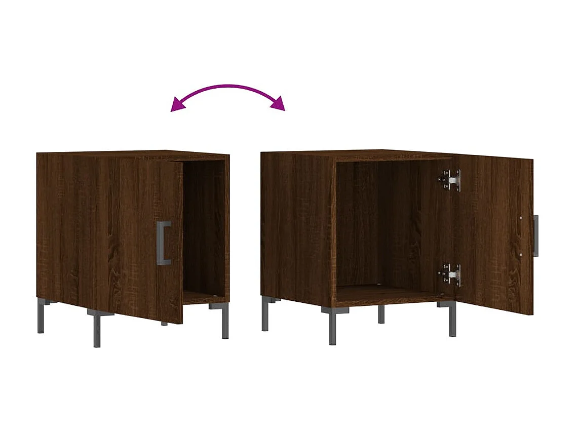 2er-Set Nachttische Nachtschrank Braun Eichen-Optik 40x40x50 cm Holzwerkstoff -RN59261