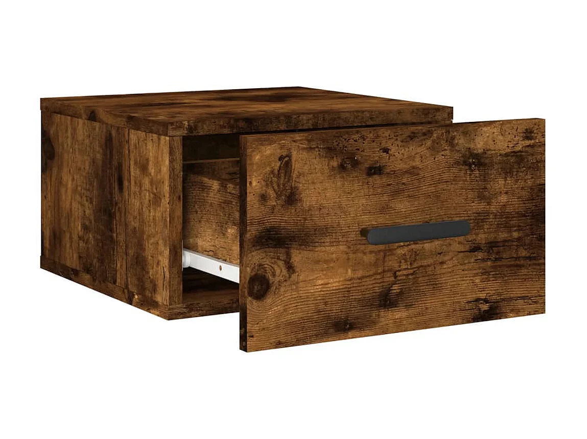 Wand-Nachttisch Nachtschrank Räuchereiche 35x35x20 cm -RN51562