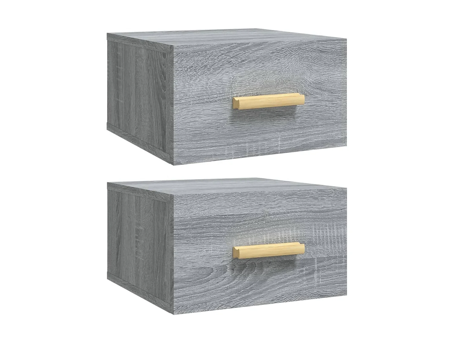 2er-Set Wand-Nachttische Nachtschrank Grau Sonoma 35x35x20 cm -RN72746