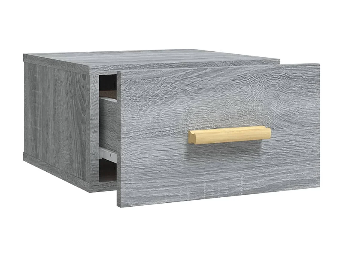 2er-Set Wand-Nachttische Nachtschrank Grau Sonoma 35x35x20 cm -RN72746