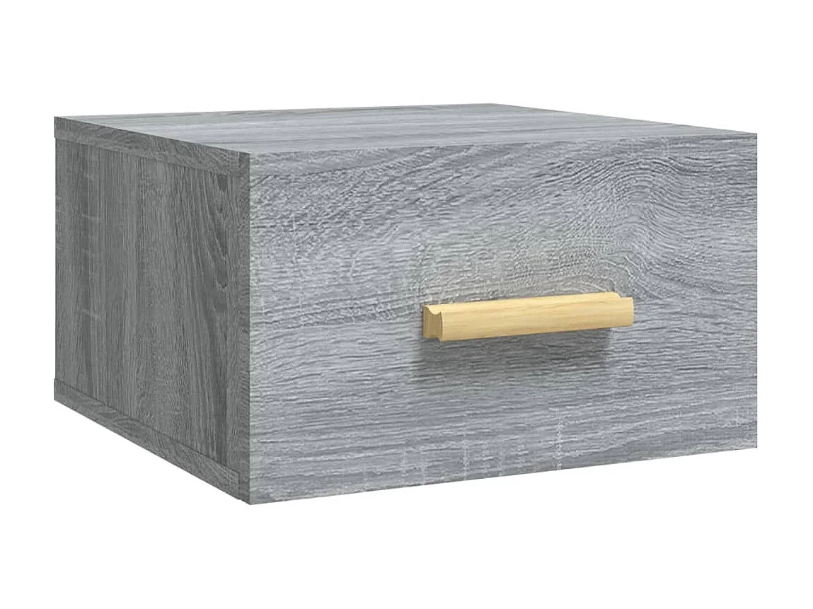 2er-Set Wand-Nachttische Nachtschrank Grau Sonoma 35x35x20 cm -RN72746