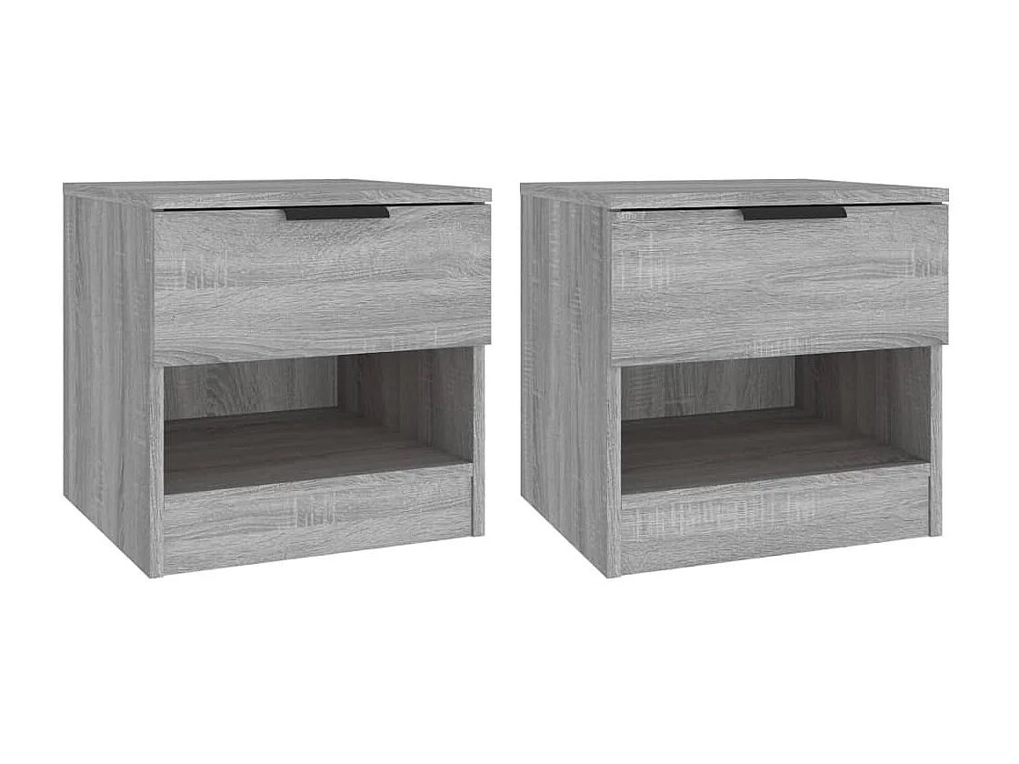 2er-Set Nachttische Nachtschrank Grau Sonoma Holzwerkstoff -RN81551