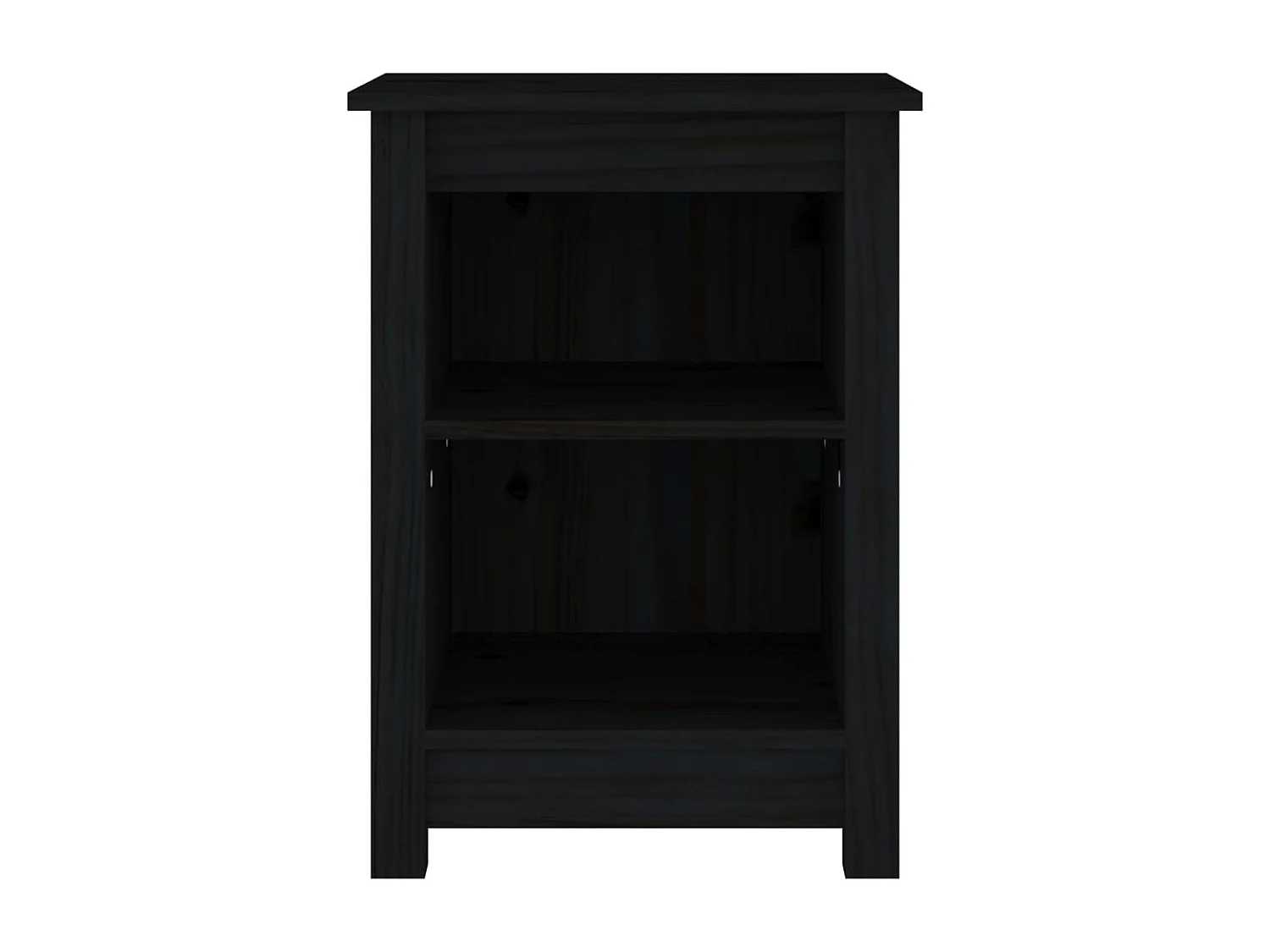 Nachttisch Nachtschrank Schwarz 40x35x55 cm Massivholz Kiefer -RN79258