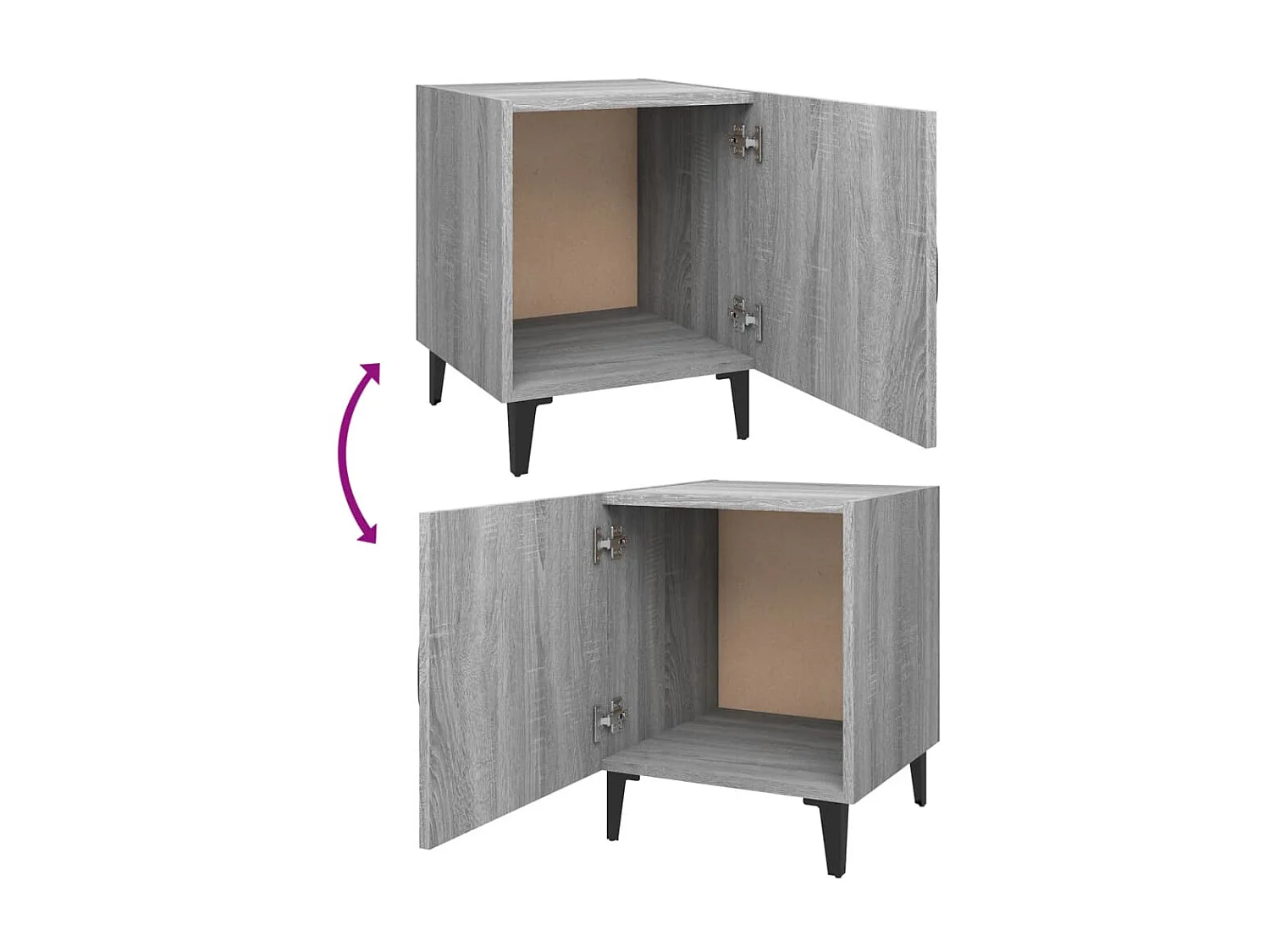 2er-Set Nachttische Nachtschrank Grau Sonoma Holzwerkstoff -RN15623