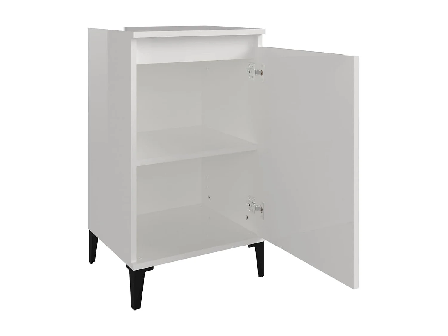 Nachttisch Nachtschrank Hochglanz-Weiß 40x35x70 cm Holzwerkstoff -RN79606