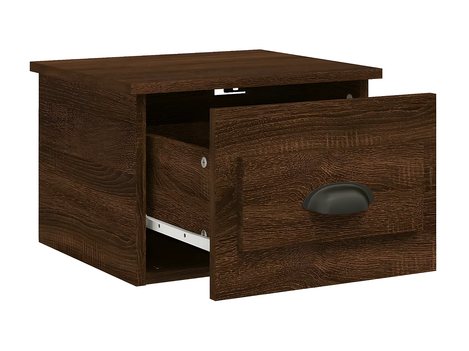 Wand-Nachttisch Nachtschrank Braun Eichen-Optik 41,5x36x28 cm -RN94936