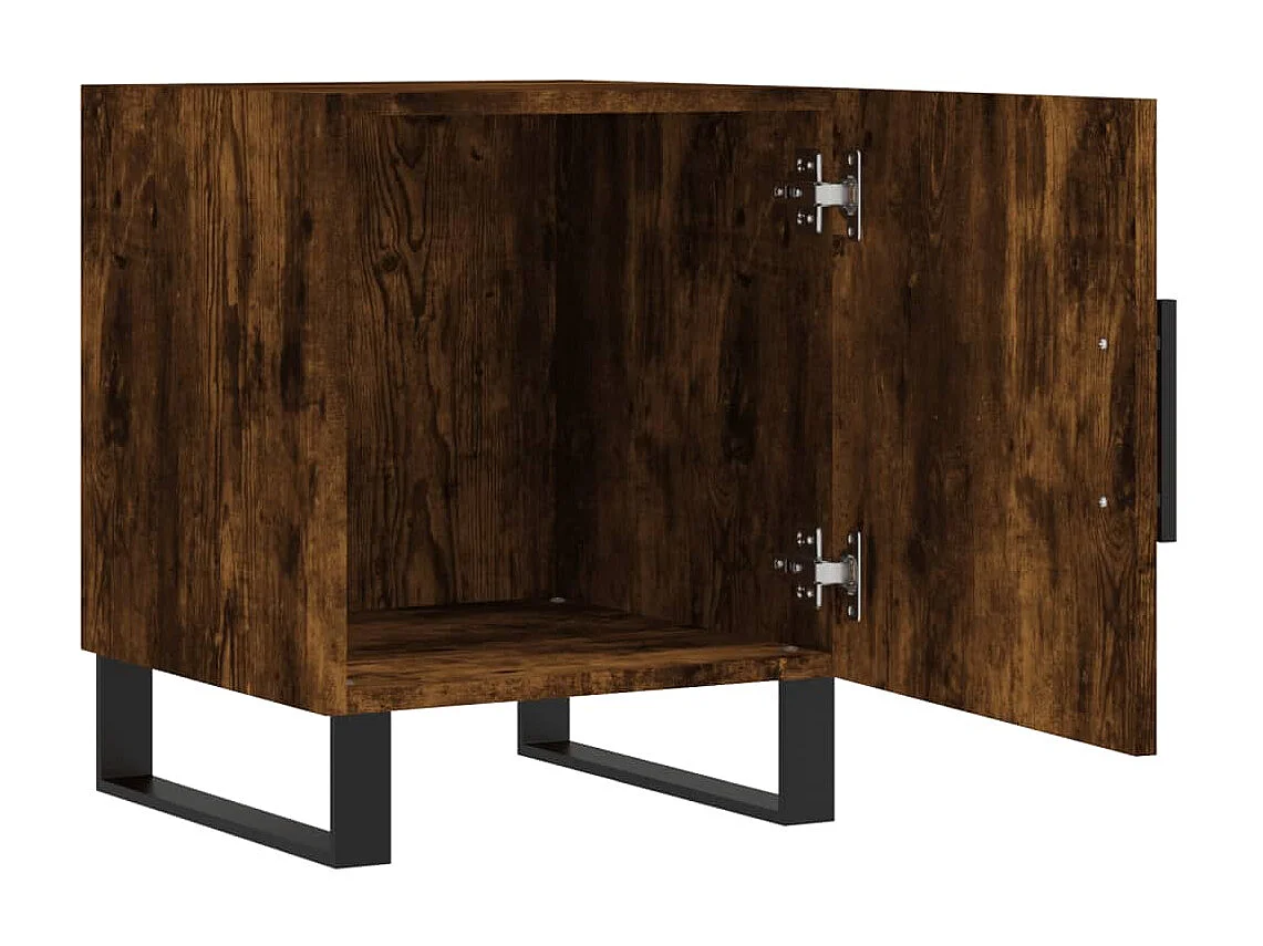 2er-Set Nachttische Nachtschrank Räuchereiche 40x40x50 cm Holzwerkstoff -RN55715