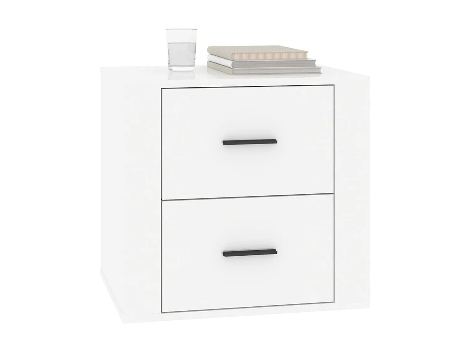 Nachttisch Nachtschrank Hochglanz-Weiß 50x39x47 cm -RN77192