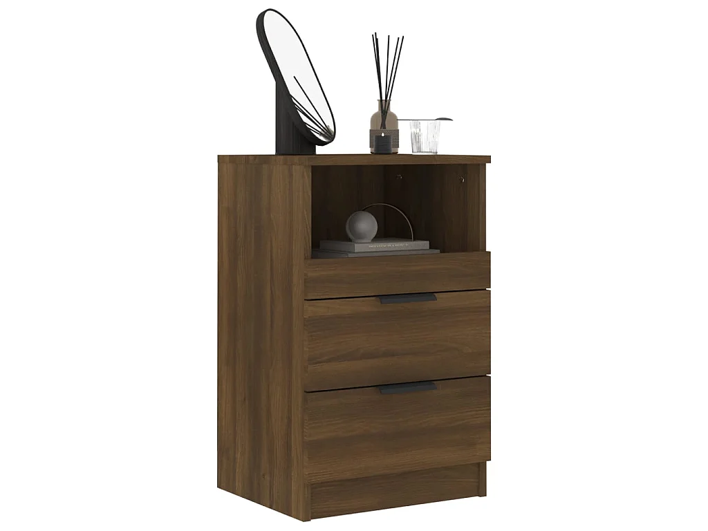 Nachttisch Nachtschrank Braun Eichen-Optik Holzwerkstoff -RN23801