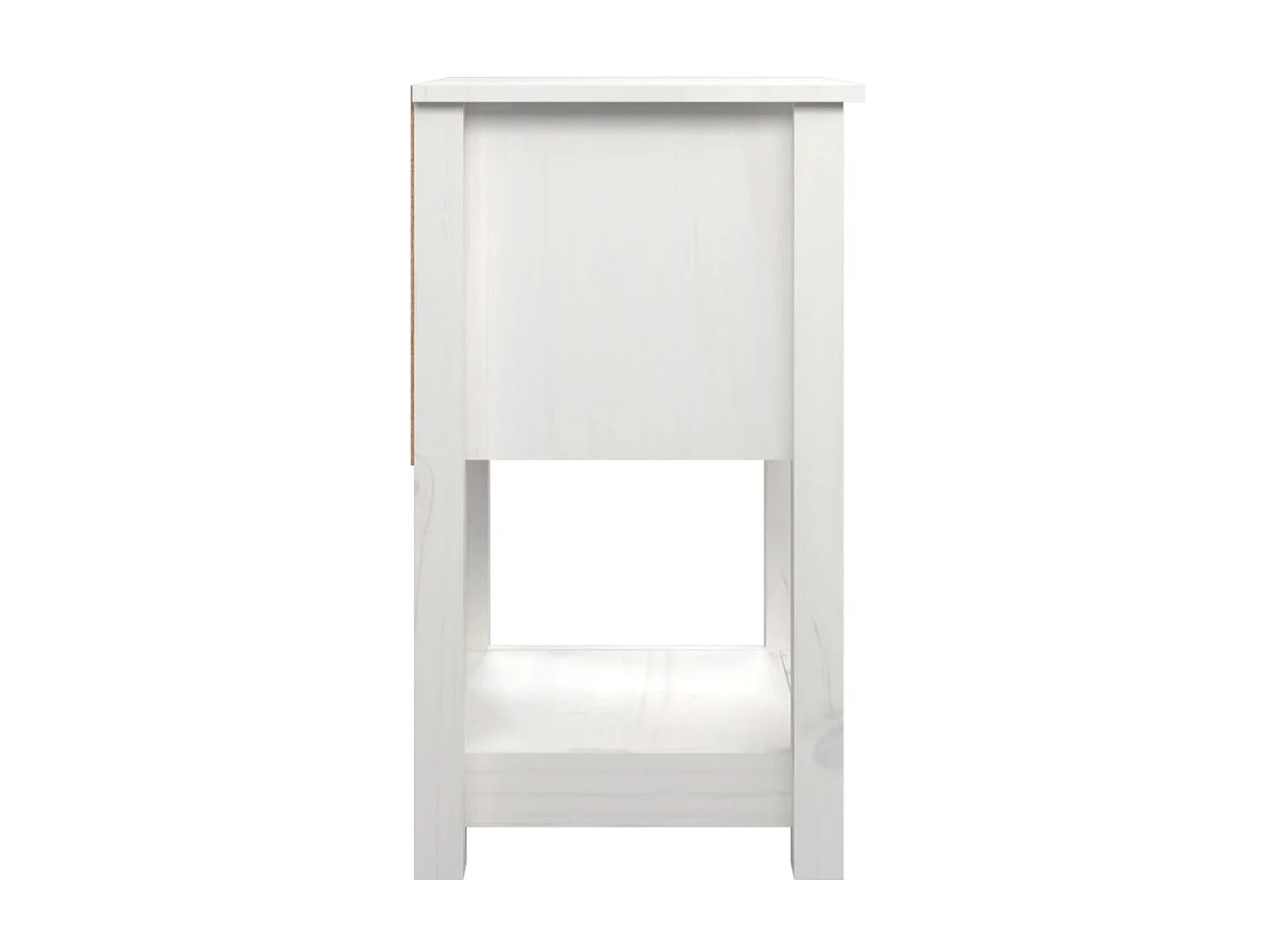 Nachttisch Nachtschrank Weiß 40x35x61,5 cm Massivholz Kiefer -RN41779