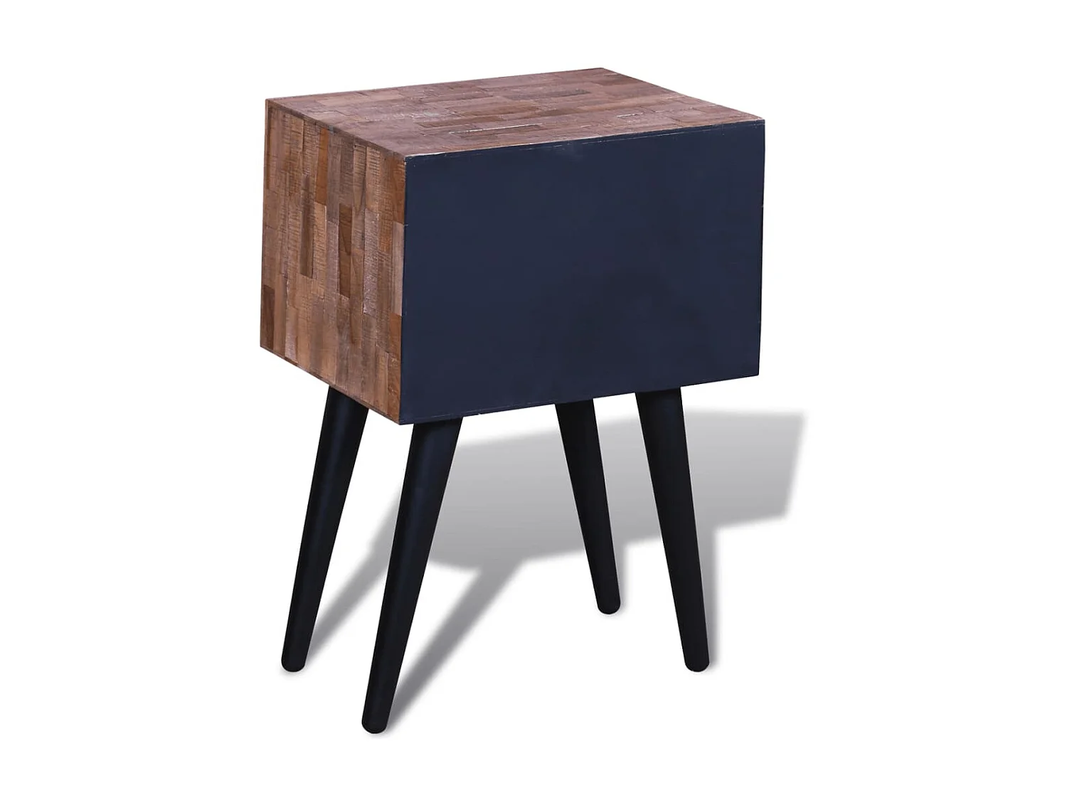 Nachttisch Nachtschrank mit 2 Schubladen Altholz Teak -RN80883