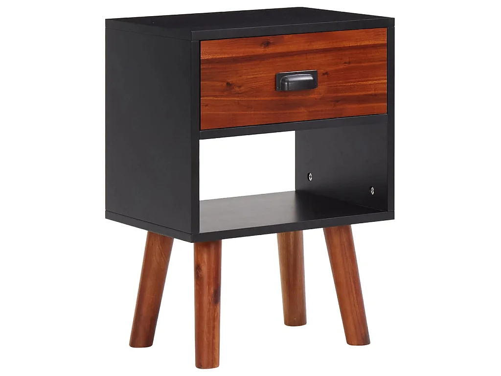 2er-Set Nachttische Nachtschrank Akazienholz Massiv 40x30x57 cm -RN55392