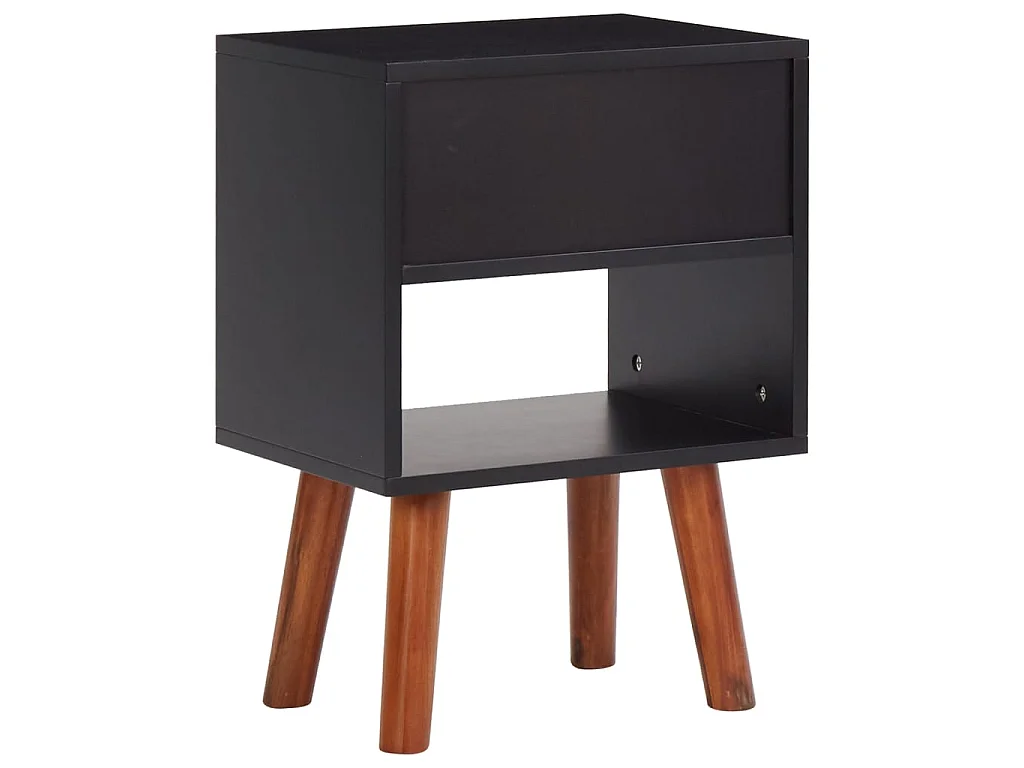 2er-Set Nachttische Nachtschrank Akazienholz Massiv 40x30x57 cm -RN55392