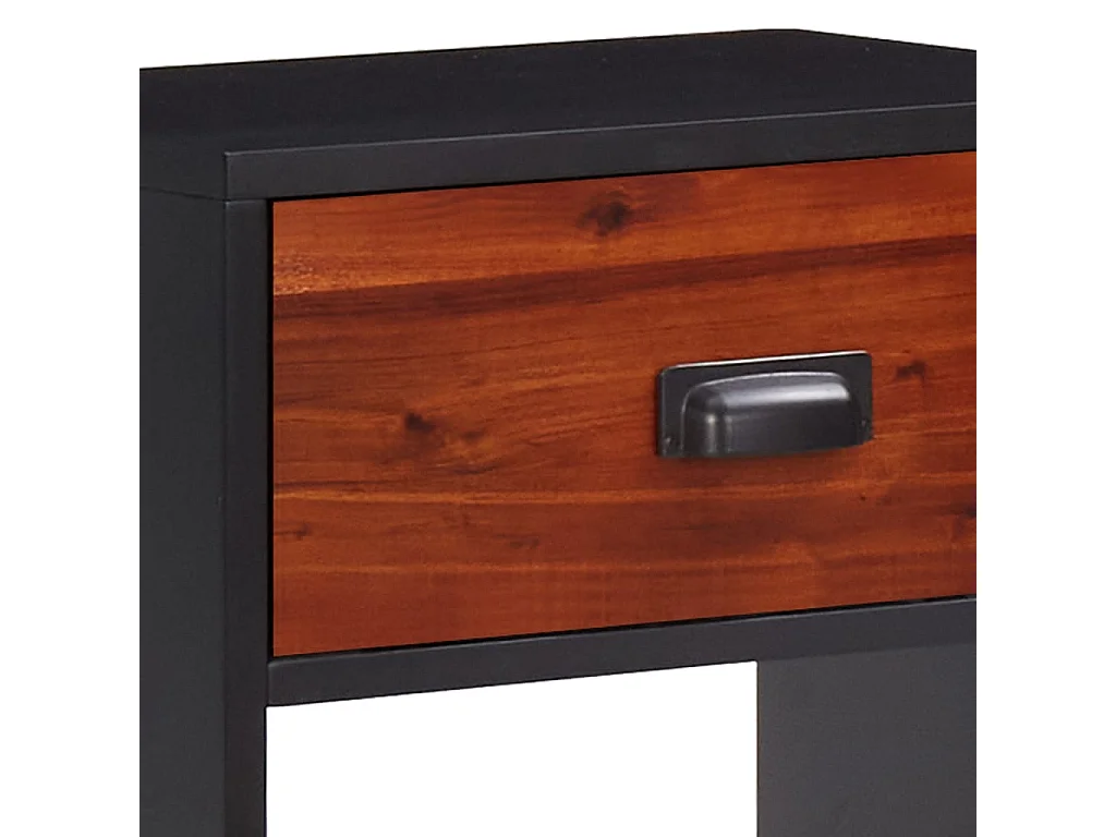 2er-Set Nachttische Nachtschrank Akazienholz Massiv 40x30x57 cm -RN55392