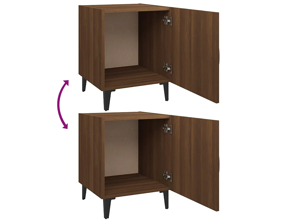 2er-Set Nachttische Nachtschrank Braun Eichen-Optik Holzwerkstoff -RN98675