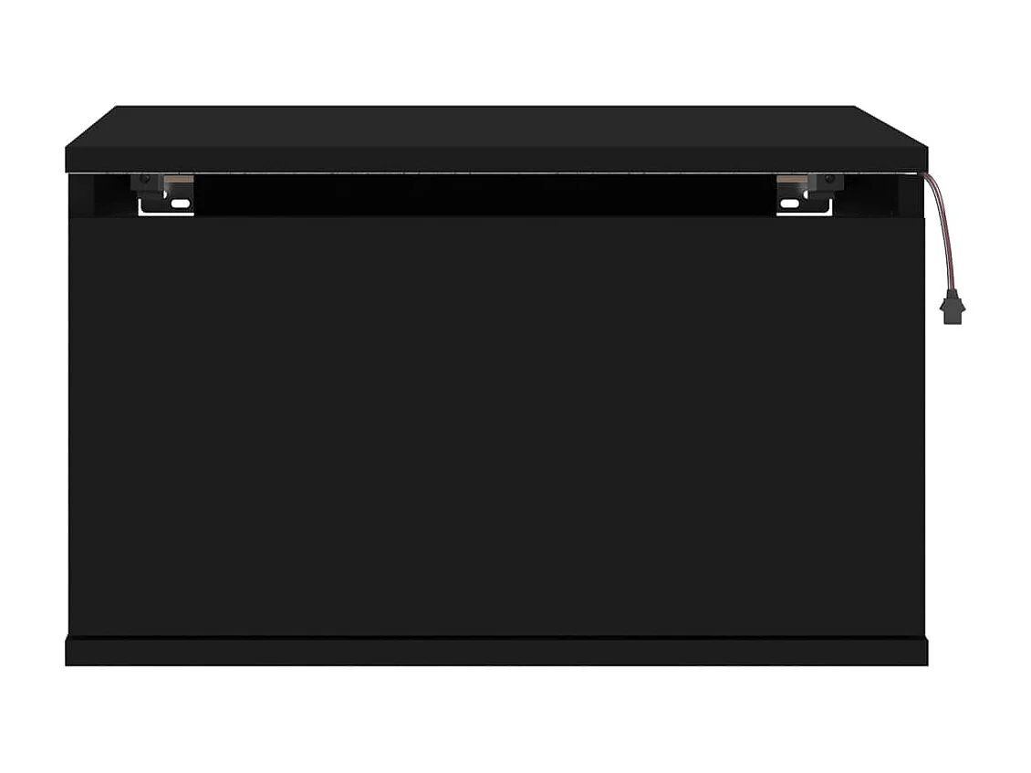 Wand-Nachttisch Nachtschrank mit LED-Leuchten Schwarz -RN65205
