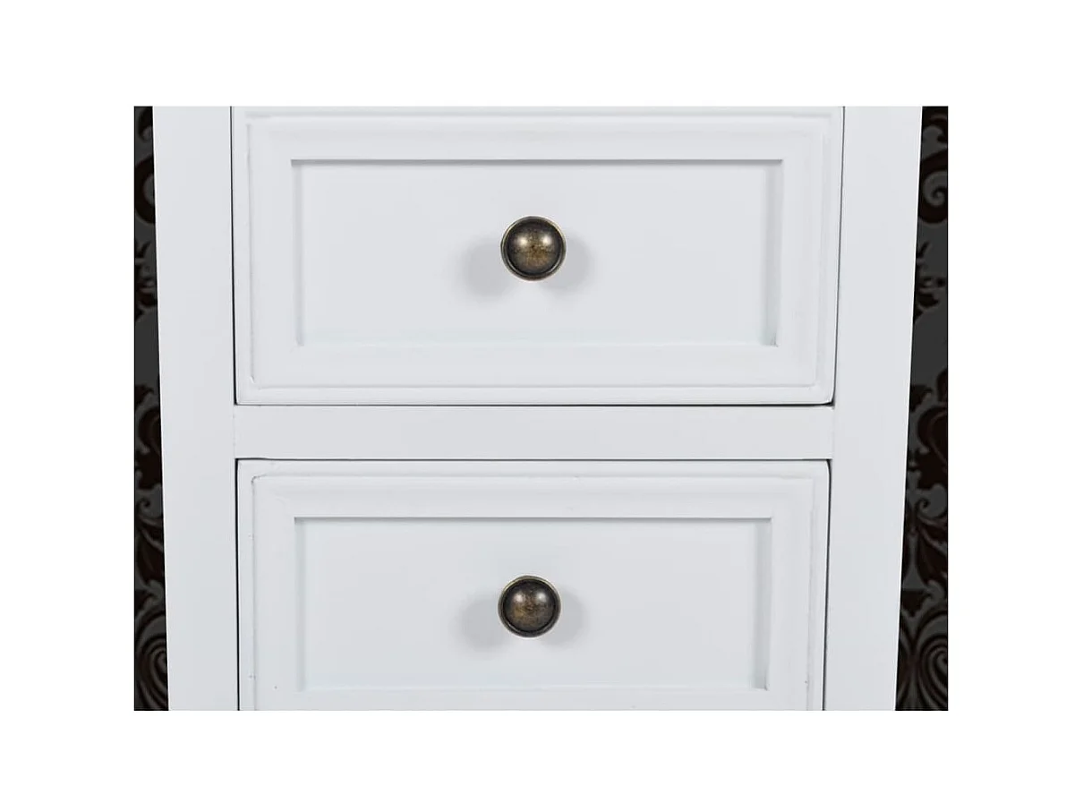 2er-Set Nachtschränke Nachttische mit 2 Schubladen MDF Weiß -RN80788