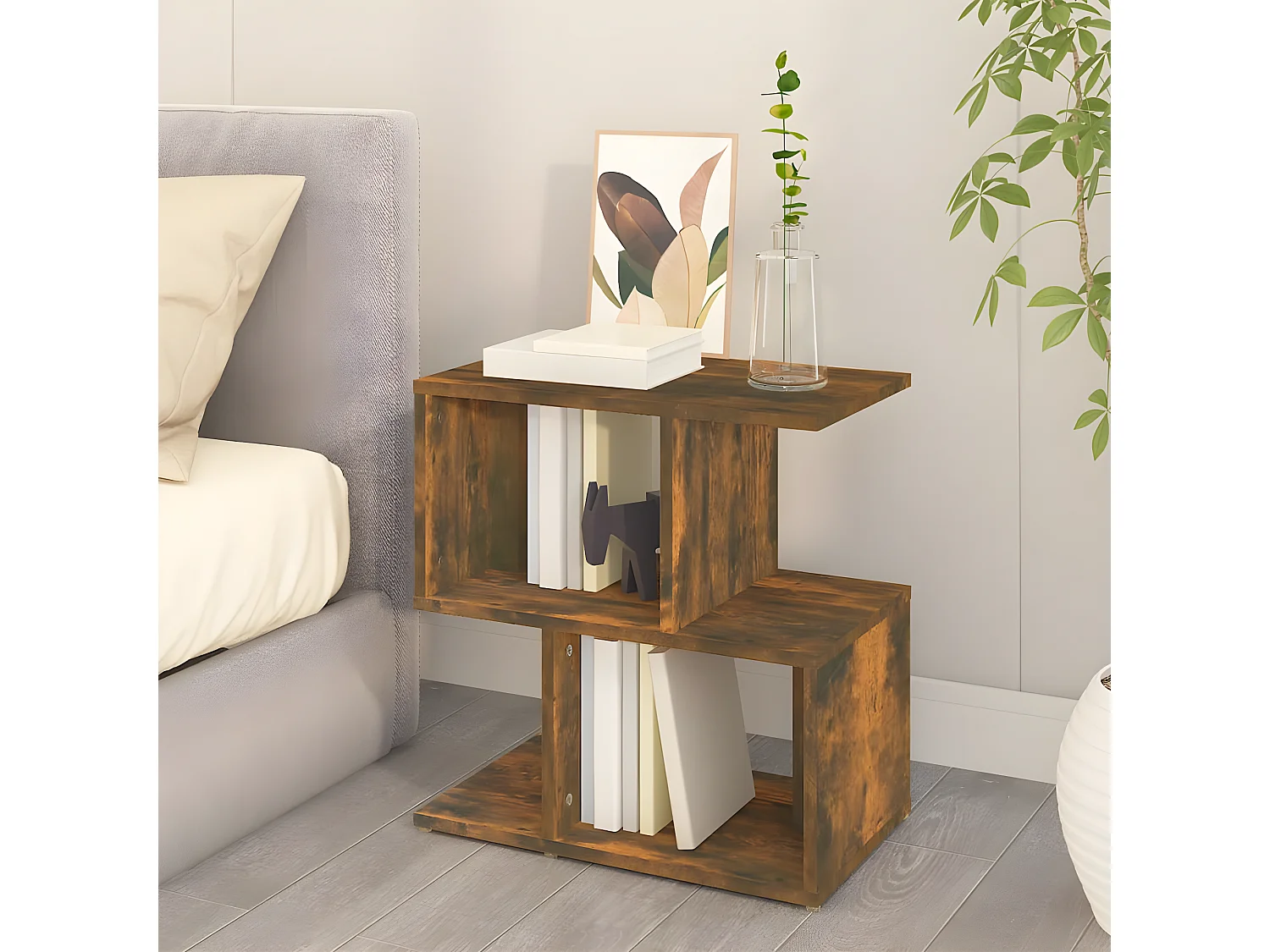 Nachttisch Nachtschrank Räuchereiche 50x30x51,5 cm Holzwerkstoff -RN71150