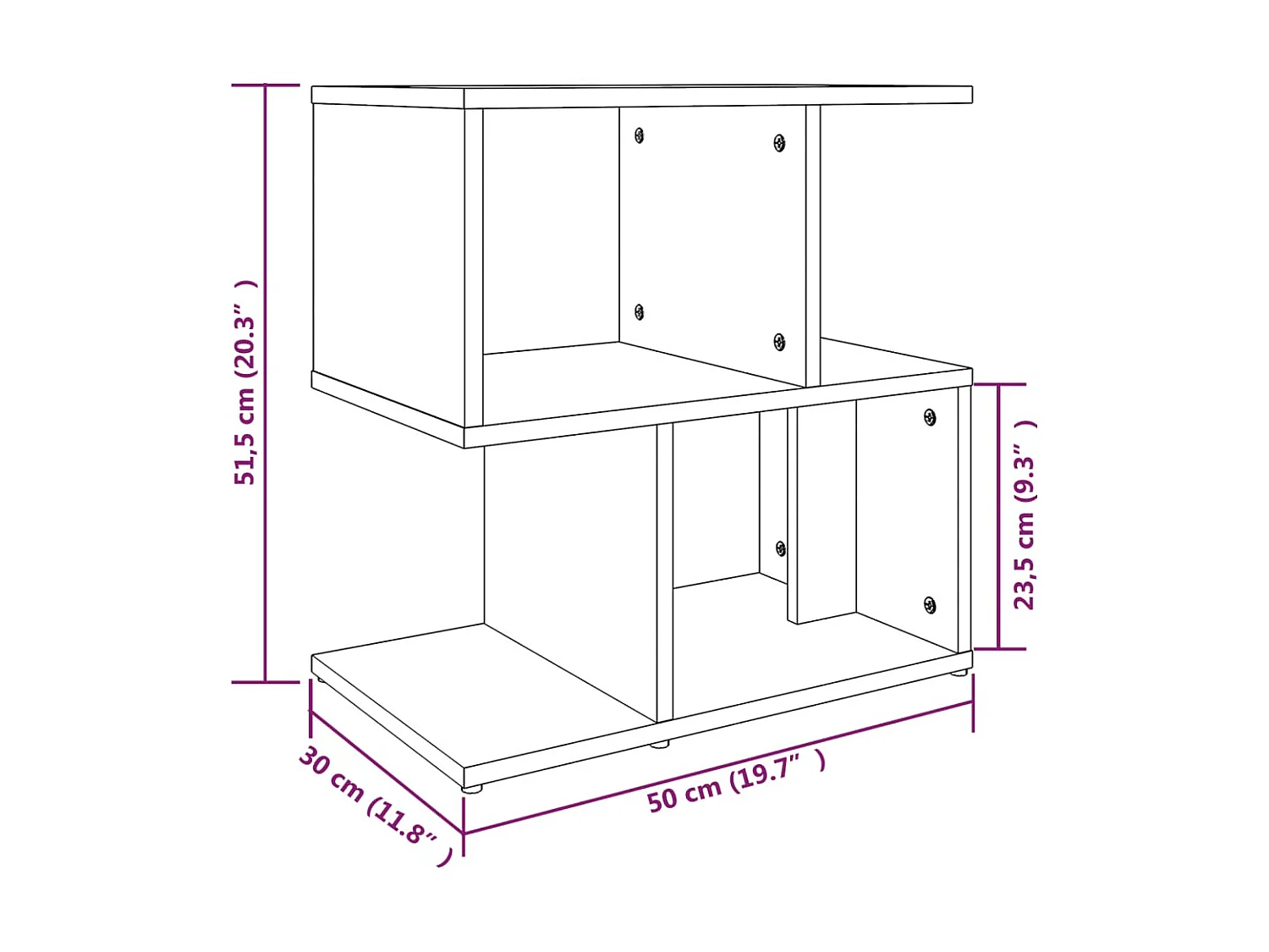 Nachttisch Nachtschrank Räuchereiche 50x30x51,5 cm Holzwerkstoff -RN71150
