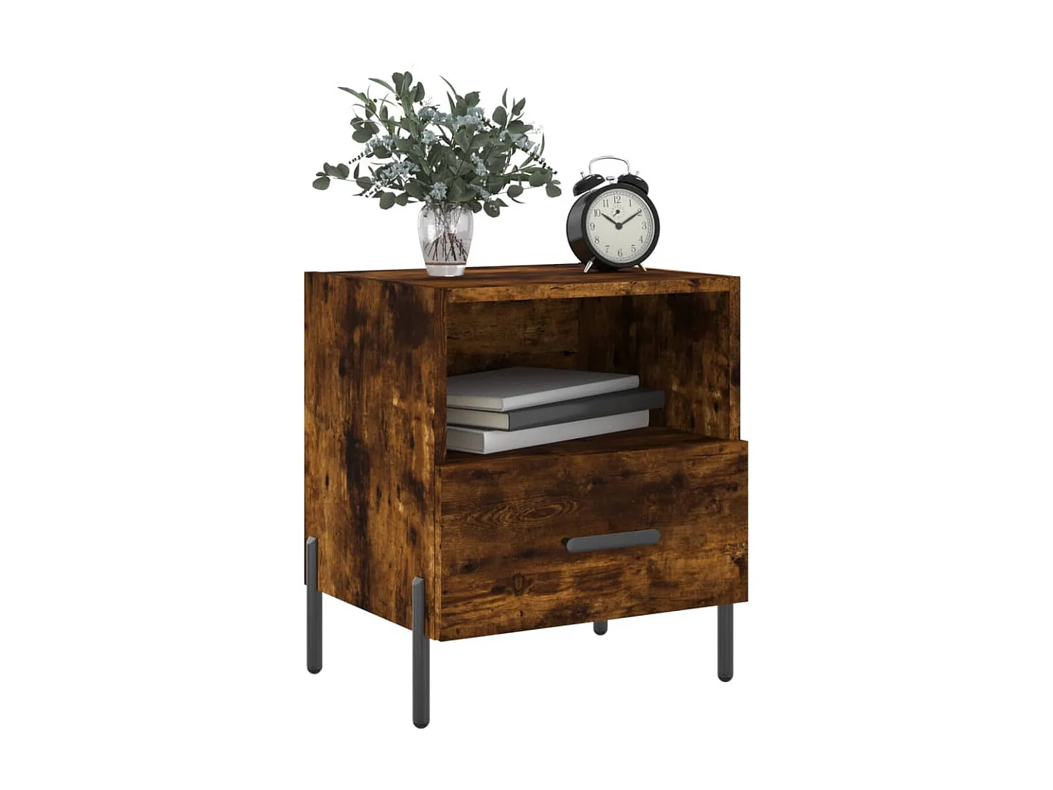 2er-Set Nachttische Nachtschrank Räuchereiche 40x35x47,5 cm Holzwerkstoff -RN38117