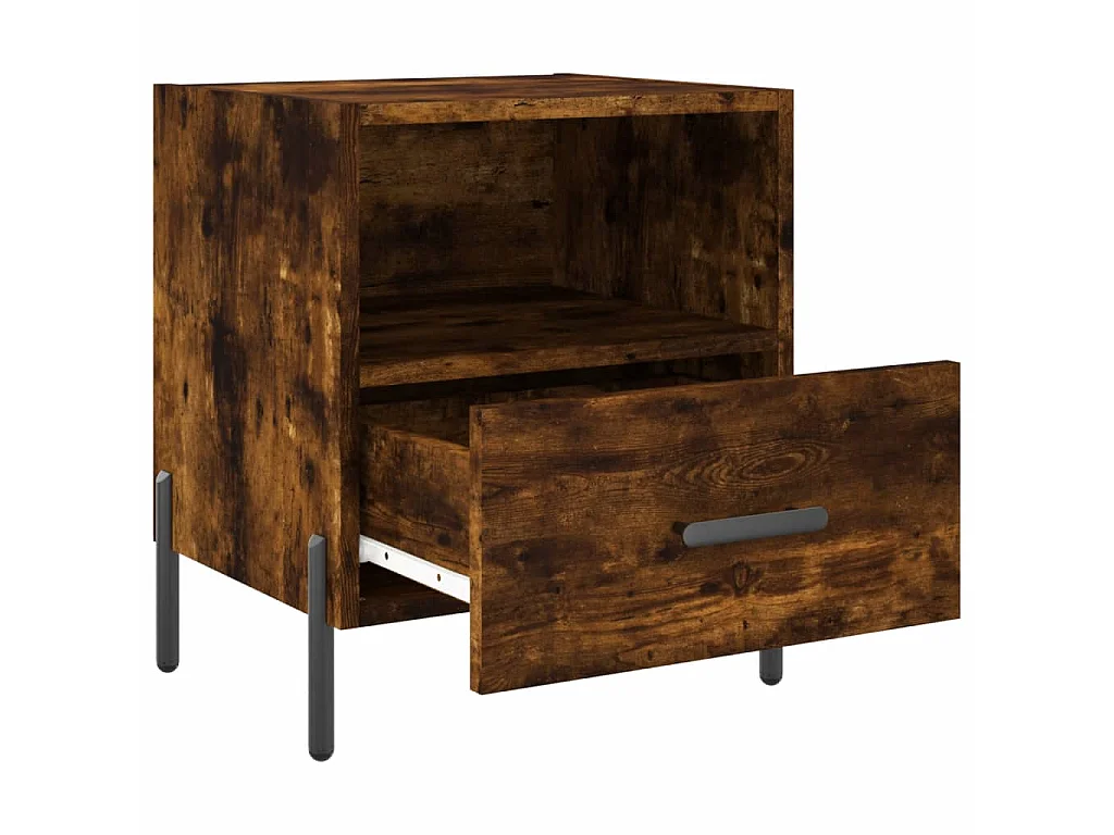2er-Set Nachttische Nachtschrank Räuchereiche 40x35x47,5 cm Holzwerkstoff -RN38117