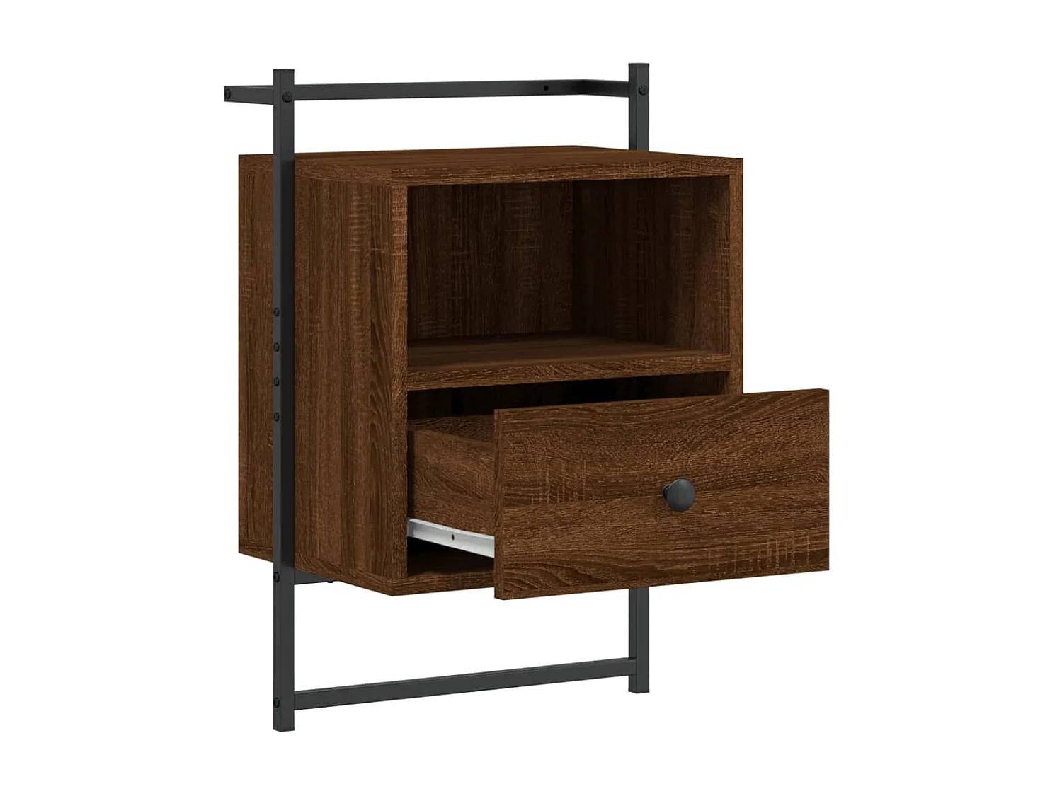 2er-Set Wand-Nachttische Nachtschrank Braun Eiche 40x30x61 cm Holzwerkstoff -RN57376