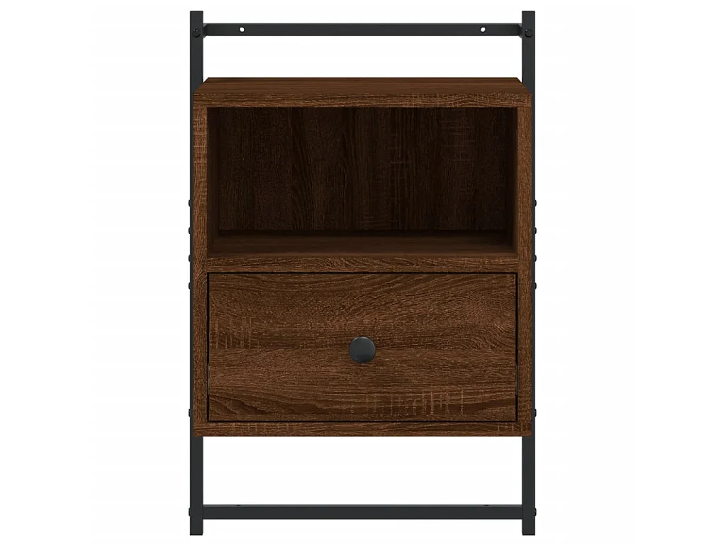 2er-Set Wand-Nachttische Nachtschrank Braun Eiche 40x30x61 cm Holzwerkstoff -RN57376
