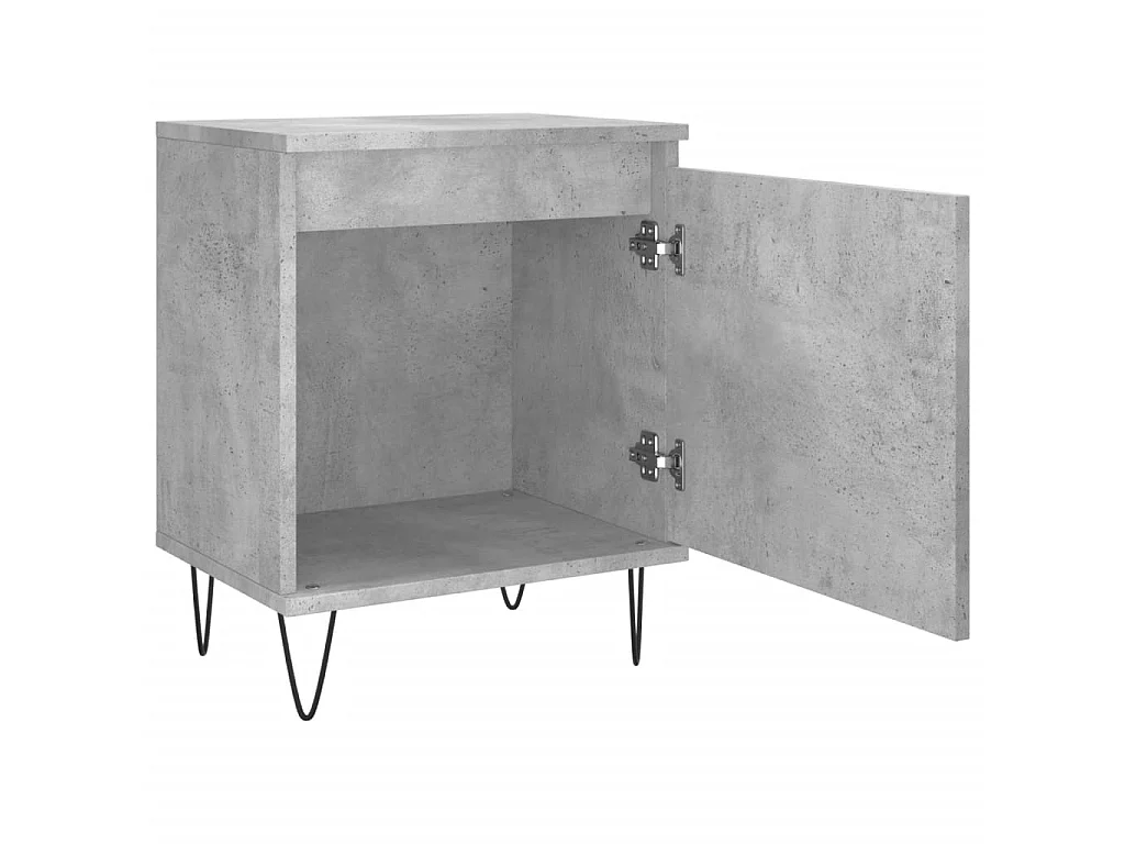 2er-Set Nachttische Nachtschrank Betongrau 40x30x50 cm Holzwerkstoff -RN22458