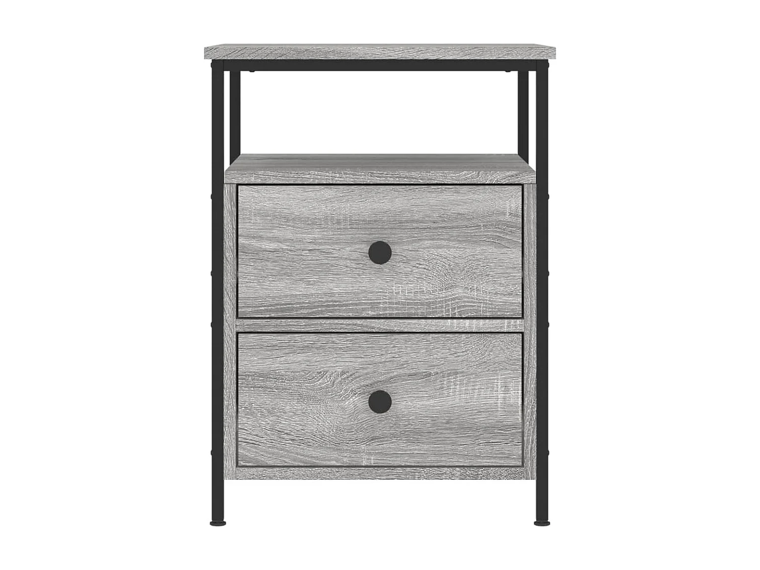 2er-Set Nachttische Nachtschrank Grau Sonoma 44x45x60 cm Holzwerkstoff -RN20906