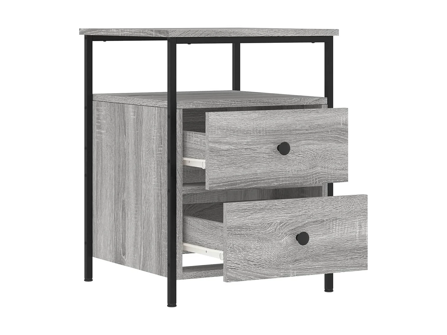 2er-Set Nachttische Nachtschrank Grau Sonoma 44x45x60 cm Holzwerkstoff -RN20906