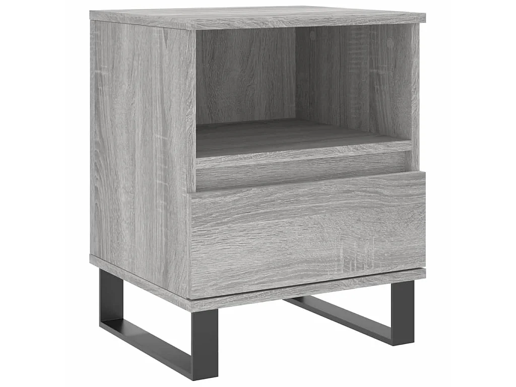 2er-Set Nachttische Nachtschrank Grau Sonoma 40x35x50 cm Holzwerkstoff -RN85176