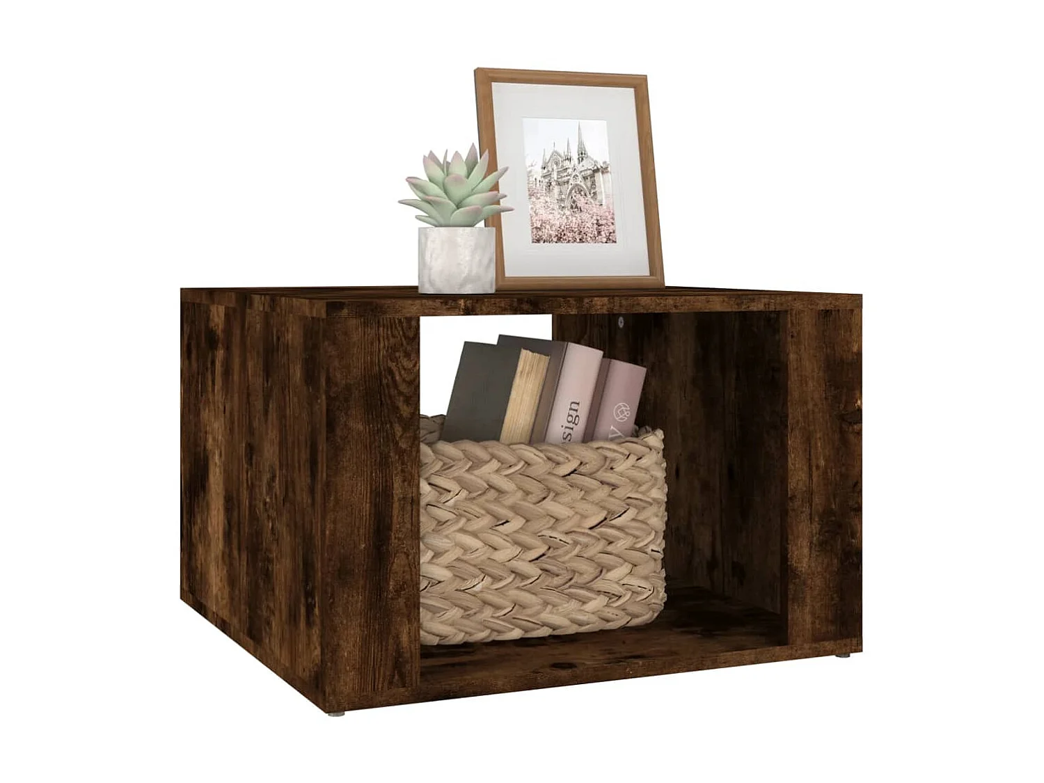 Nachttisch Nachtschrank Räuchereiche 57x55x36 cm Holzwerkstoff -RN46933