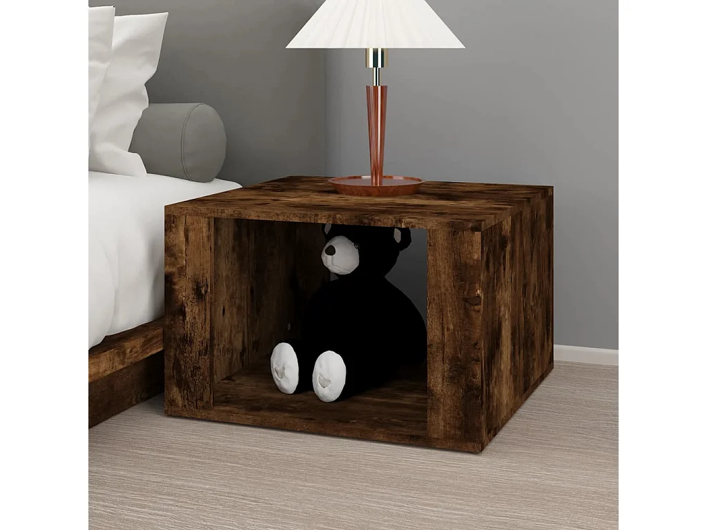 Nachttisch Nachtschrank Räuchereiche 57x55x36 cm Holzwerkstoff -RN46933