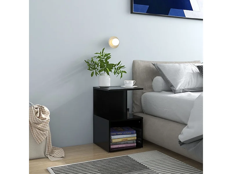 Nachttisch Nachtschrank Schwarz 35x35x55 cm Holzwerkstoff -RN32271